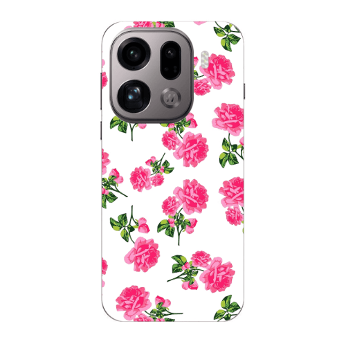 Oppo Find X9 Pro Roses White Transparent Silicone TPU Θήκη